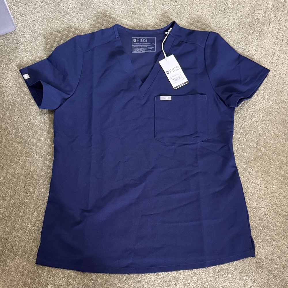 Figs Women's Navy Blue Scrub Top